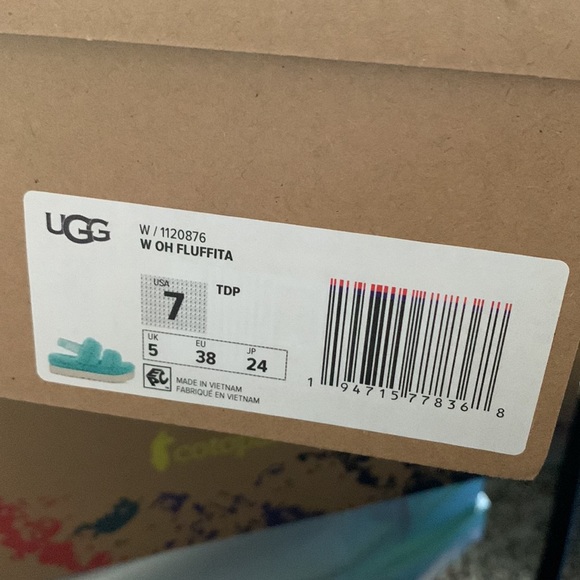 UGG Fluffita Tide Pool Aqua NIB - Picture 7 of 7